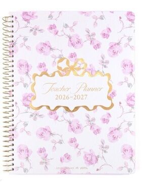 LoveShackFancy Teacher Planner 2026-2027 - Pink Floral Gold Accents NWT